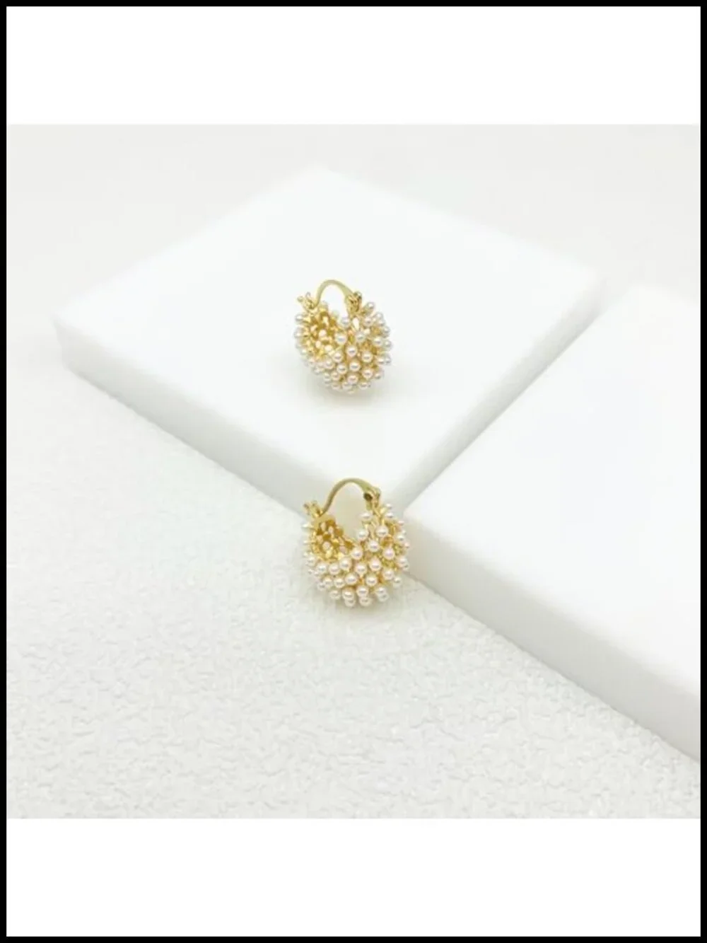 Faux Pearl Hoop Earrings Twisted Rope Round Hoop Earrings for Women Lightweight